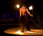 A Performer pleasing a crowd during a 'Fire Show' in Cozumel, Mexico.