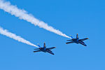 The Blue Angels flying over Lake Washington during Seafair in Seattle, WA.