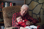 Great-grandpa playing with Ellie.