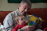 Gramps reading Ellie a story.