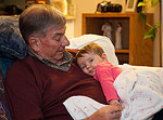 Ellie cuddled up with her Gramps.