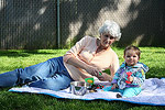 Ellie and her Gram enjoying the nice weather.
