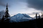 We decided to drive through Mount Rainier National Park on the way home, hoping to catch a nice sunset from along the road to the Sunrise Visitor Center.  We didn't get any spectacular colors, but you really can't complain about this view.