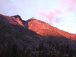 Sunrise from the Snow Lakes trail head while we were dropping off a car there before we started hiking.