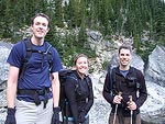 Steve, Kirsten, and me at the base of the steep climb up to Aasgard Pass.