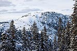 The top of this ridge was our turn around point.  Brooke glissaded down, and I skied down into the valley, then we headed back up and over Skyline Ridge.